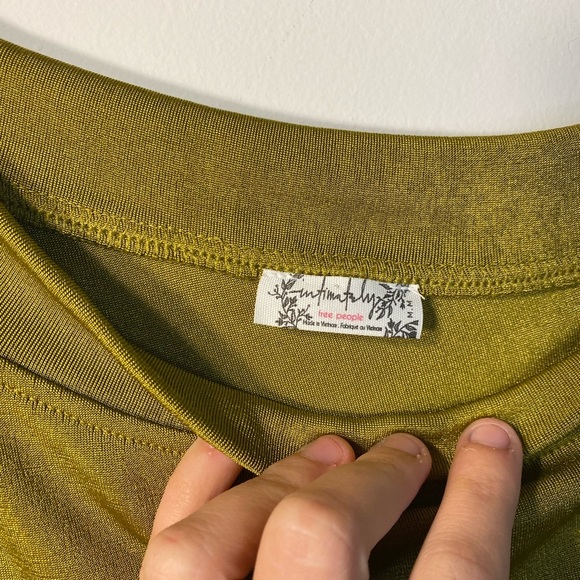 NEW Free People|| asymmetric bodysuit in olive green. Size Medium - Picture 6 of 10